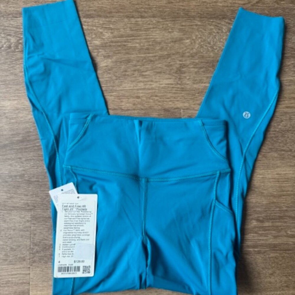 Fast and Free High-Rise Tight 25" 5 Pocket in Hawaiian Blue NWT